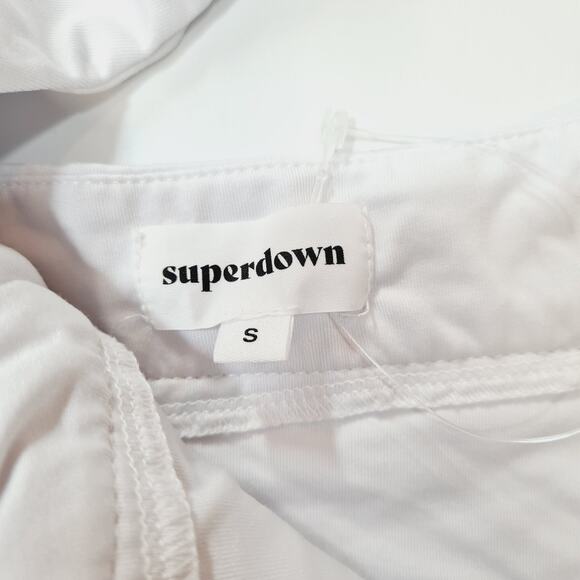 Superdown Mia Drape Slit Dress in White Small - Picture 7 of 14